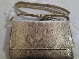 Time and Tru Women&#39;s Snake Print Wallet Lucia Crossbody Strap Fold Over ... - £6.43 GBP