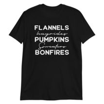 Flannels, Hayrides, Pumpkins, Sweaters, and Bonfires Funny T-Shirt | Retro Vinta - £17.08 GBP