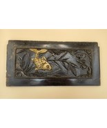 Antique Chinese Wood 2 Sides Hand Carved Furniture Panel  Gilded Koi Fis... - $1,425.51 MXN