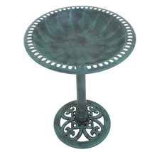 28&quot; Luxury Bird Bath Assembled Verdigris Bird Feeder Outdoor Garden Backyard - £36.37 GBP