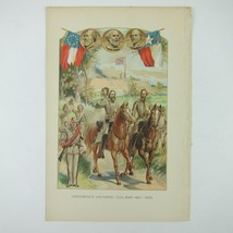 Chromolith Book Plate US Civil War Confederate Uniforms Antique 1890s - £31.96 GBP