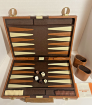 Vintage Cardinal Backgammon Set Faux Leather 10" X 15" Case Complete Euc!! - £14.65 GBP