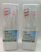 LOT 2 Case of Family 6-ct/Box Toothbrushes w/ Drinking Cup and Holder = 12 Brush - £8.68 GBP
