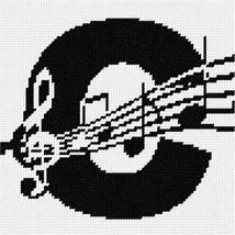 Pepita Needlepoint Canvas: Letter C Music Notes, 7&quot; x 7&quot; - £38.62 GBP+