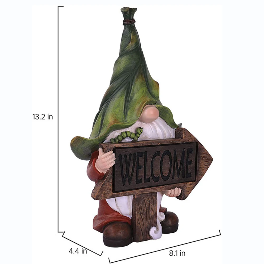  Gnome Dwarf Statue Garden Lighting Waterproof Resin Figurines Solar Light Outdo - £62.86 GBP