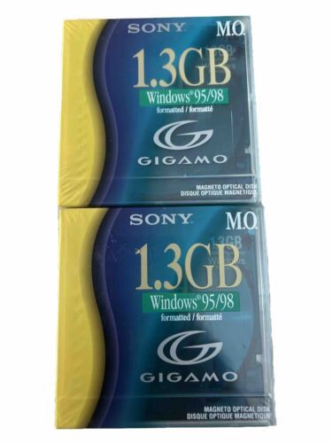 Primary image for SONY GIGAMO MO 1.3GB Magneto Optical Disk Lot Of 2 BRAND NEW SEALED