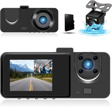 3 Channel Dash Cam Front and Rear Inside 1080P Dash Camera for Cars Dashcam Thre - £55.58 GBP