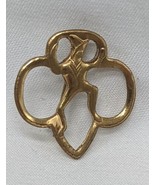 Vintage Girl Scouts Brownies Gold Lapel Pin 3/4&quot; - $9.89