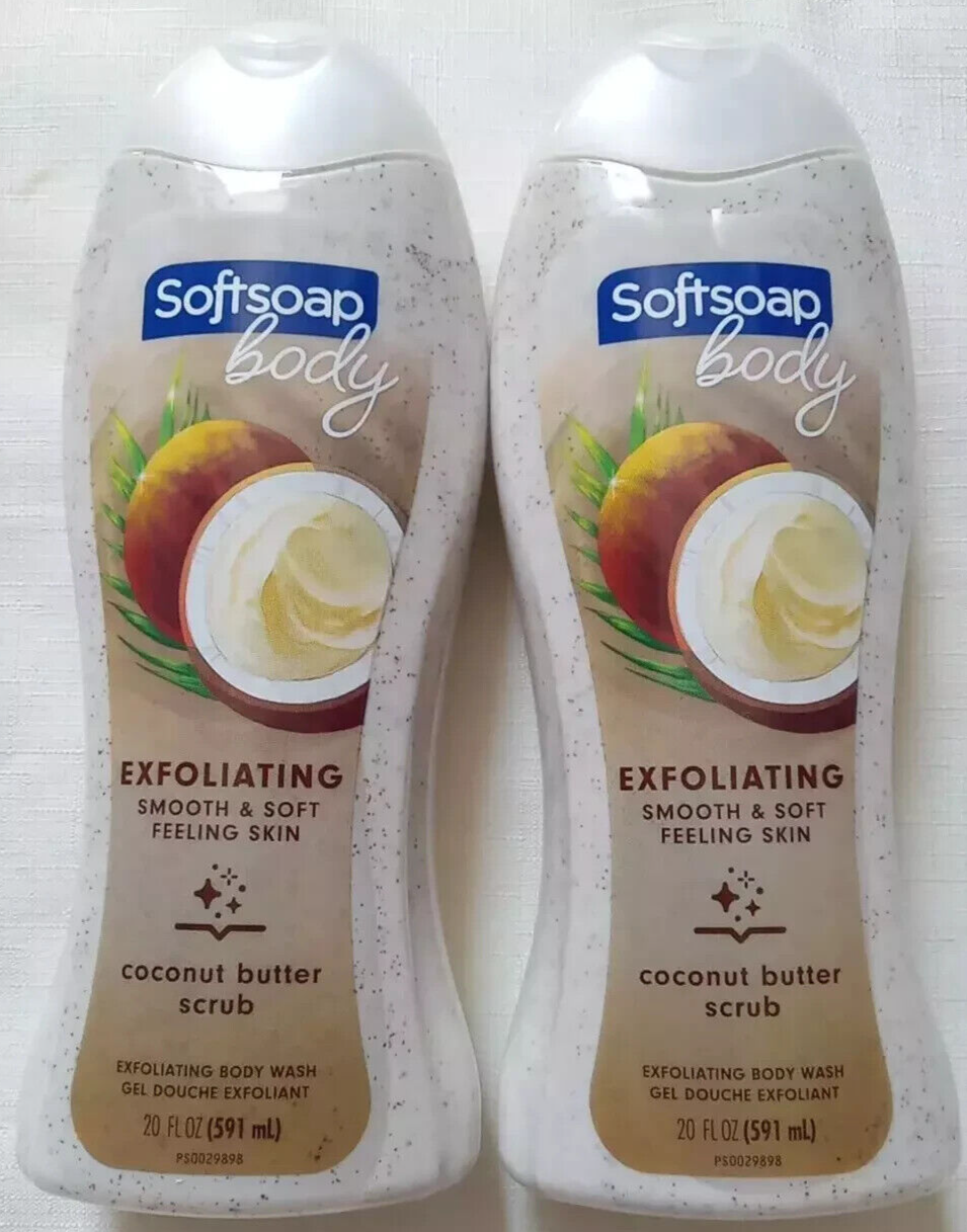 Lot of 2 Softsoap Coconut Butter Scrub Exfoliating Body Wash 20 Fl Oz Each - $19.99