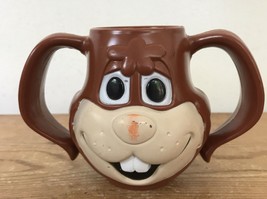 Vintage 70s 80s Nestle Nesquik Bunny Plastic Chocolate Milk Mug Cup Two Handle - $22.99