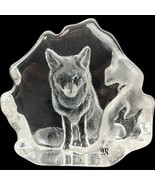 Mats Jonasson Maleras Signed Standing Wolf Crystal Figure Sculpture Sweden - $46.75