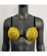 Gold Gothic Punk Rock Bra Top for Women,Burning Man Bra - $25.00