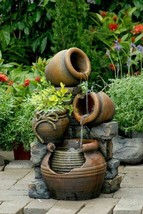 Jeco FCL055 Multi Pots Outdoor Water Fountain With Flower Pot - $176.70