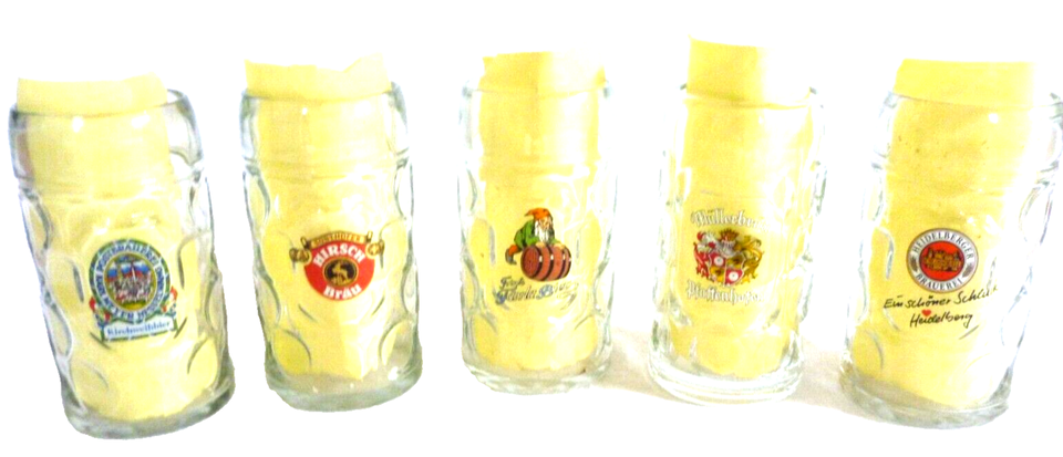 Tegernsee Rossle Staufen Heidelberg Koepf Lang Masskrug German Beer Glass - $19.50