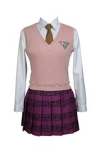 ZYHCOS Womens Pink JK Vest Suit Musical Note Skirt Uniform Cosplay Costume (Cust - £46.81 GBP