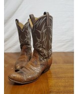 Biltrite Cowboy Western Boots Tan Brown Leather Almond Toe Pull On Mid-c... - $1,096.24 MXN