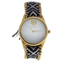 MNSHIWC Hindi Heart - Gold/Black Nylon Strap Watch - $17.49