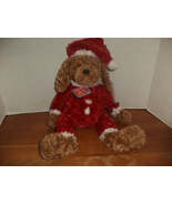 Gund Curly Plush Chestnut Puppy Dog w Red &amp; White Suit &amp; Santa Claus Hat... - €17,04 EUR