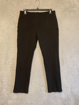Chicos Black Wide Leg Linen Pull On High Rise Stretch Pants Womens Size 00 - $10.69