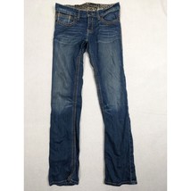 Cruel Denim Jeans Abby Distressed Embroidered Size 12 Cotton Blend Blue - $16.68