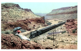 Crozier Canyon rails en route to California Fred Harvey Postcard - £8.73 GBP