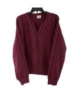 St. Johns Bay M Medium Sweater Womens Long Sleeve V-Neck Burgundy Medium... - £10.19 GBP