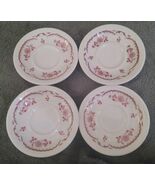 4 Vintage Shenango China USA Restaurant Ware Chardon Rose Red saucers us... - $41.61 CAD