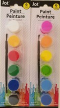 Children’s Washable 6 Color Paint Pot Sets &amp; Brush Select: Primary or Ne... - £2.38 GBP