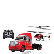 World Tech Toys-RED-R/C Mega Hauler Truck & Helicopter Combo Pack - £34.12 GBP