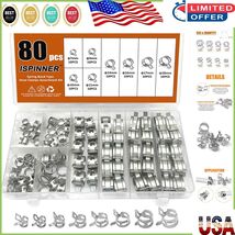 80pcs High-Quality 65Mn Steel Vacuum Hose Clamps Set, 7mm-18mm for Preci... - $350.61 MXN