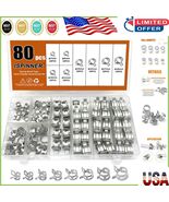 80pcs High-Quality 65Mn Steel Vacuum Hose Clamps Set, 7mm-18mm for Preci... - $26.56 CAD