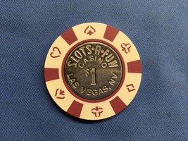 SLOTS A FUN CASINO $1 CASINO CHIP COIN INLAY - LAS VEGAS, NEVADA - $187.59 MXN