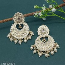 Kundan Earrings Jhumka Bali Bridal Wedding Party Wear Indo Arabic Jewelr... - $37.88 MXN