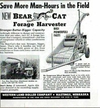 1955 Print Ad Bear Cat Forage Harvester Farm Western Land Roller Hasting... - $9.64