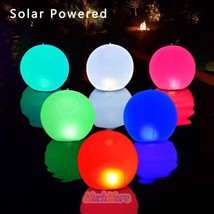 14Solar Led Glow Globe Floating Pool Lights Inflatable Ball Lamp Color Changing - £31.45 GBP
