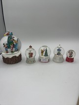 Snow Globe Bundle - 5 Snowglobes Mickey Mouse Pooh Charlie Brown READ - £19.65 GBP