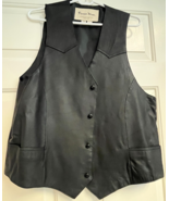 Pioneer Wear Black Leather Vest Men's XL Western - $89.99