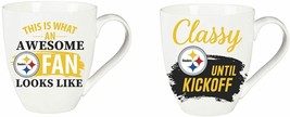 Pittsburgh Steelers NFL Cup O&#39;Java Ceramic Coffee Cup Mug 2 pc Set 17 oz - £32.85 GBP
