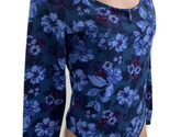 Victoria’s Secret PINK Bodysuit Long Sleeve Dark Blue Floral Print V Not... - £13.12 GBP