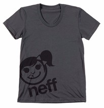 Neff Womens Charcoal Corpa Girls Sucker Face Smiley Emoji T-Shirt NWT - £25.43 GBP
