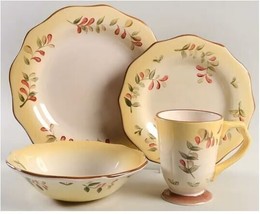 Better Homes Gardens TUSCAN RETREAT Scalloped Stoneware 4 Piece Place Se... - $64.34