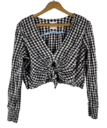Gingham Crop Top Size XL Juniors / Womens Black &amp; White Check So Coquett... - $515.54 MXN