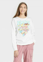 NWT Nickelodeon Women&#39;s RugRats Graphic Long Sleeve Crew Sweatshirt, White, M - £7.15 GBP