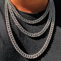 Miami Cuban Link Chain Iced Out Bust Down Choker Necklace Crystal CZ Hip... - $29.99