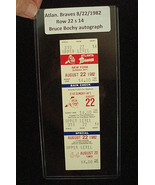 1982 Atlanta Braves vs NY Mets MINT Ticket with strong  autograph by BRUCE BOCHY - $47.00