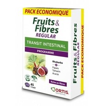 Ortis Fruits &amp; Fibres Regular 45 Tablets Promote Intestinal Transit EXP:... - £33.14 GBP