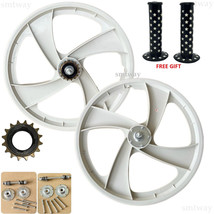 BMX Bicycle 20&quot; PVC Sport Rim ( WHITE ) 4 SPOKES Wheelset Hub Set- DHL E... - £57.02 GBP