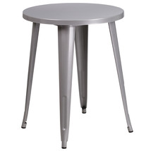 24RD Silver Metal Table CH-51080-29-SIL-GG - £87.08 GBP