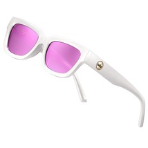 Polarized Sunglasses For Women Men Fashion Trendy Golden Circle Rectangle Sungla - £21.67 GBP