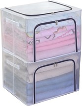 (Grey, 19X15X13&quot;) Kaysun Stackable Closet Clear Storage Bins With Lids - £37.75 GBP